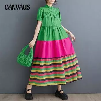 Летнее платье больших размеров, винтажное модное свободное платье с вышивкой бабочки, яркие цвета, длинные марлевые платья One Size белый