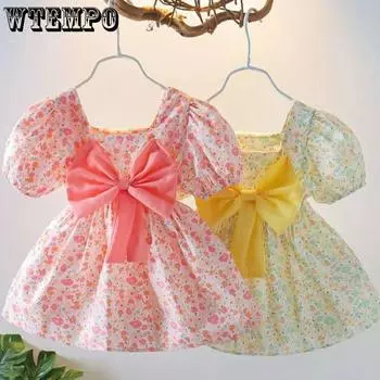 Летнее платье для девочек Летний комбинезон Цветочное платье Детское нарядное платье для девочек 100