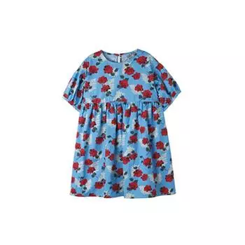 Летнее платье для девочек от 3 до 8 лет, праздничное платье принцессы длиной до колена с цветочным принтом, солнечное платье 7