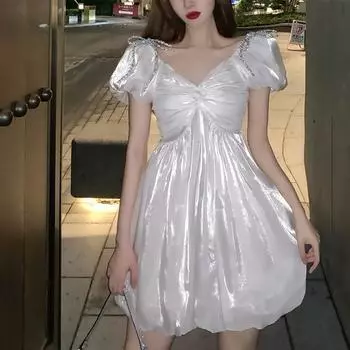 Летнее платье феи, женское розовое кружевное шифоновое милое платье во французском стиле, вечернее платье в японском стиле, сексуальное элегантное платье в стиле Kawaii ONE SIZE розовый