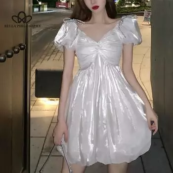 Летнее платье феи, женское розовое кружевное шифоновое милое платье во французском стиле, вечернее платье в японском стиле, сексуальное элегантное платье в стиле Kawaii ONE SIZE розовый