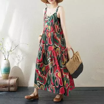 Летнее платье-комбинезон больших размеров в стиле ретро с короткими рукавами для женщин one size