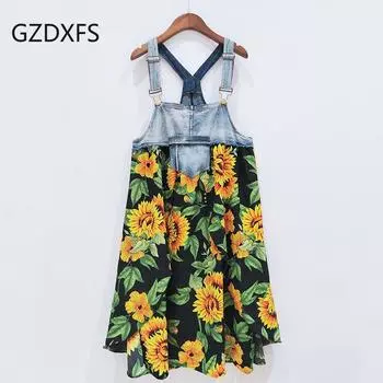 Летнее платье Модное женское новое платье без рукавов с принтом S