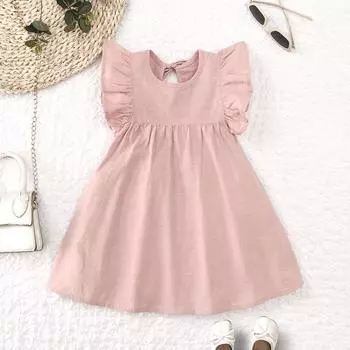 Летнее платье принцессы для девочки с рукавами-крылышками 120 cm