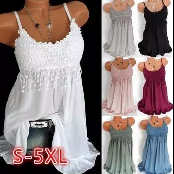 Летнее платье с открытыми плечами и кисточками с вырезом, модная рубашка на подтяжках в сочетании с кружевной женской рубашкой, сексуальная рубашка с открытыми плечами, топ S чёрный