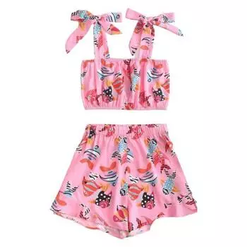 Летнее платье с принтом для маленьких девочек, платья принцессы 1-2 YEARS