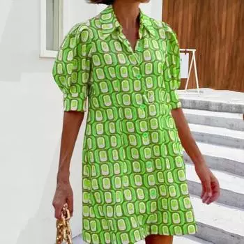 Летнее платье с принтом, украшающее дышащее элегантное женское свободное платье с короткими рукавами, праздничная одежда 2XL фиолетовый