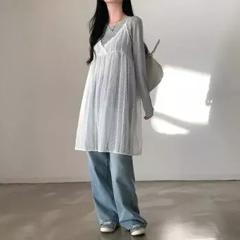 Летнее платье с v-образным вырезом и кружевными бретелями, женское шикарное платье французского темпераментного дизайна, женское повседневное цельное платье феи, новинка 2024 года one size