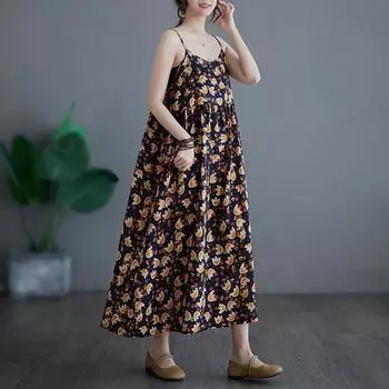 Летнее платье-юбка в стиле ретро в деревенском стиле с капюшоном и короткими рукавами для женщин M