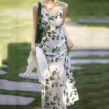 Летнее платье высокого качества с уксусной кислотой, темпераментная богиня, средней длины, розовое жаккардовое платье на бретельках, модная женская одежда XL