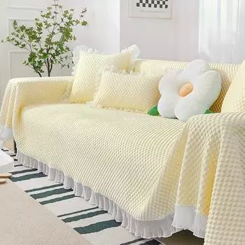 Летнее полотенце для дивана Ice Silk, всеобъемлющий чехол для дивана, дышащий, прохладный, для гостиной, цельный чехол для дивана, тканевая подушка 90*90cm