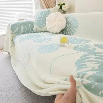 Летнее полотенце для дивана, полное покрытие, ткань Ins, цельная подушка для дивана, антипригарное шерстяное летнее ледяное шелковое полотенце для дивана 180*130cm