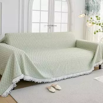 Летнее полотенце для дивана, высококачественное легкое роскошное нескользящее полотенце с одним чехлом, целая подушка для дивана с полным покрытием, тип с покрытием по всем краям 180*130cm