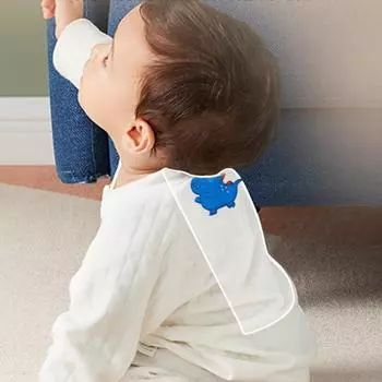 Летнее полотенце, впитывающее пот, 4-слойное крепированное хлопковое полотенце против пота, детское спортивное полотенце-антиперспирант, уличное полотенце-подушка для спины S оленёнок