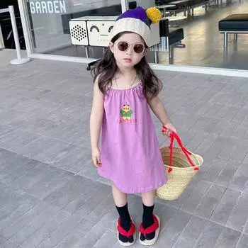 Летнее повседневное платье без рукавов для девочек, крутое пляжное платье для девочек 11