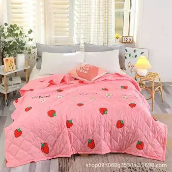 Летнее прохладное одеяло, двойное одеяло с кондиционером, одеяло из стираного хлопка, студенческое одноместное летнее одеяло для общежития, весенне-осеннее одеяло 150*200 розовый