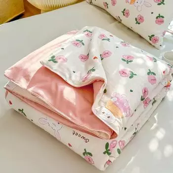 Летнее прохладное одеяло Ins Style - одеяло класса А для мам и малышей с кондиционером для общежития и дома Single summer quilt 200*230cm ярко-розовый