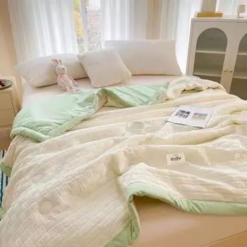 Летнее прохладное одеяло из соевого волокна, тонкое летнее одеяло для одного человека, одеяло с кондиционером, можно стирать в машине, летнее двойное общежитие 1.1x1.5m