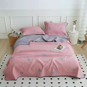 Летнее прохладное одеяло-полотенце, новое мягкое одеяло с иглой в виде ракушки, шестислойное марлевое одеяло, тонкое летнее прохладное одеяло 150*200cm+pillow cover