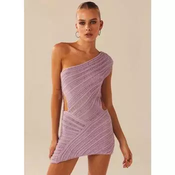 Летнее сексуальное платье с вырезом, женское вечерние клубные вязаные короткие платья с диагональными плечами, модное тонкое облегающее повседневное платье, одежда 261 S синий