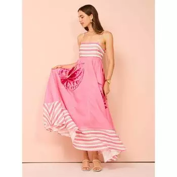 Летнее сексуальное платье с высокой талией на подтяжках для женщин S