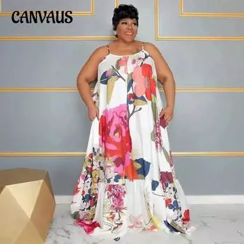 Летнее сексуальное плиссированное длинное женское платье без бретелек больших размеров с принтом и лямкой на шее XL розовый