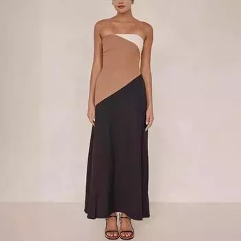 Летнее сексуальное утягивающее платье-халат в стиле пэчворк S