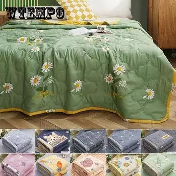 Летнее стираное одеяло, кондиционер, мягкое дышащее тонкое покрывало с принтом ромашки, покрывало, домашний текстиль 150X200cm Thin Quilts
