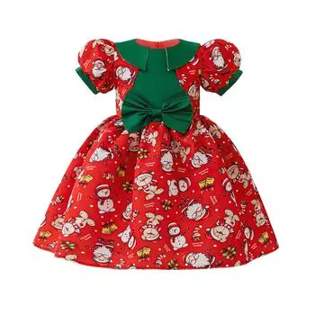 Летнее свадебное платье для девочек с цветочным узором, платье для крещения малышей на 7-й день рождения, одежда для маленьких девочек, костюм принцессы для свадебной вечеринки, детский костюм 110 красный