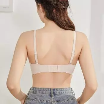 Летнее тонкое бесшовное желейное нижнее белье женское без стального кольца маленькая грудь сборка специальная коллекция грудь спортивная красота задняя крышка бюстгальтера S