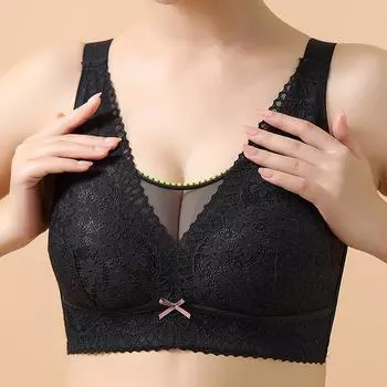 Летнее тонкое нижнее белье без бретелек, без стальных колец, антибликовый бюстгальтер для женщин, антипровисающий бюстгальтер больших размеров 36/80C чёрный