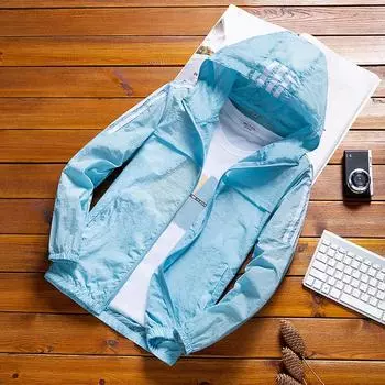 Летнее тонкое пальто женское легкое и дышащее защита от ультрафиолета Ice Silk Fishing мужская солнцезащитная одежда M белый