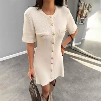 Летнее трикотажное платье для женщин, уличная мода, короткие рукава, облегающие мини-платья, женская одежда для отпуска, модная одежда с высокой талией, сексуальное элегантное вечернее платье для вечеринок S белый