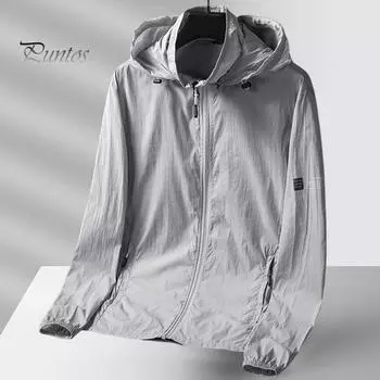 Летнее уличное солнцезащитное пальто с капюшоном и длинными рукавами на молнии, однотонное пальто с покрытием на 360 градусов, ледяной шелк, анти-УФ-защита L белый