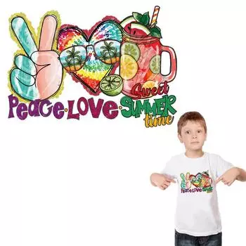 Летнее время, теплопередающая наклейка, толстовки, наклейки для одежды, термопресс, аппликация, Parches Ropa, футболка «сделай сам», железная нашивка