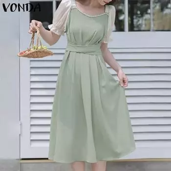 Летнее женское элегантное прозрачное повседневное длинное платье VONDA