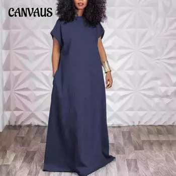 Летнее женское джинсовое удлиненное платье больших размеров, винтажное свободное платье с рукавами «летучая мышь» S темно-синий