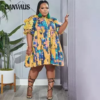 Летнее женское модное однобортное платье-рубашка с принтом граффити и лацканами, модное платье средней длины больших размеров XL фиолетовый
