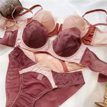 Летнее женское нижнее белье, сексуальный кружевной комплект с бюстгальтером пуш-ап с глубоким V-образным вырезом, удобное нижнее белье, бюстгальтер без косточек, женский плюс размер, тонкое нижнее белье с чашкой CDE 70A зелёный