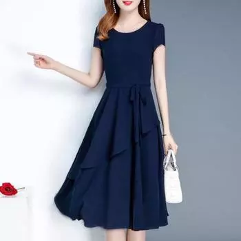 Летнее женское платье А-силуэта в стиле пэчворк с короткими рукавами и круглым вырезом, со шнуровкой на талии, однотонное платье для свиданий, вечеринок, поездок на работу M вино красного