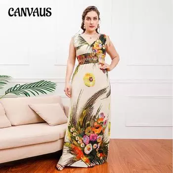 Летнее женское платье без рукавов в богемном стиле, пляжные платья больших размеров, длинные морские платья XL светло-синий