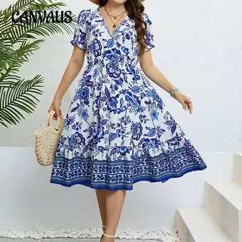 Летнее женское платье больших размеров с v-образным вырезом, полукардиган, платье для похудения на талии 4XL синий