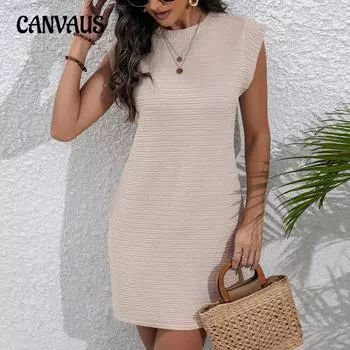 Летнее женское платье больших размеров, однотонные свободные платья без рукавов S чёрный