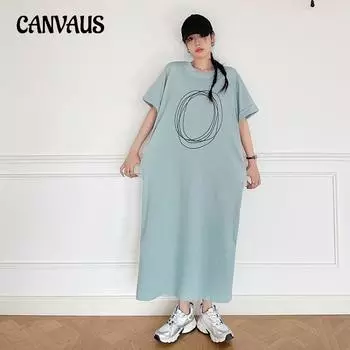 Летнее женское платье больших размеров с длинными закатанными рукавами и карманами с разрезом и короткими рукавами L циан