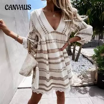 Летнее женское платье больших размеров с v-образным вырезом, элегантные кружевные платья с манжетами S чёрный