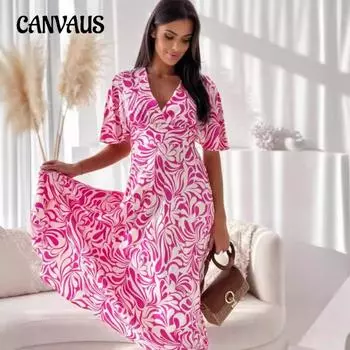 Летнее женское платье больших размеров, модные цифровые платья средней длины с большим распашным принтом S белый