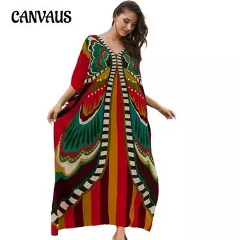 Летнее женское платье больших размеров с принтом, пляжное накидка, свободное праздничное солнцезащитное накидка на бикини One Size чёрный/белый