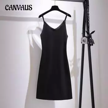 Летнее женское платье больших размеров New Temperament - это тонкое покрытие с мясом внутри и низом снаружи, чтобы носить платье с бретелью через шею 2XL чёрный