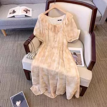 Летнее женское платье большого размера, нежное и милое, длинное 2XL