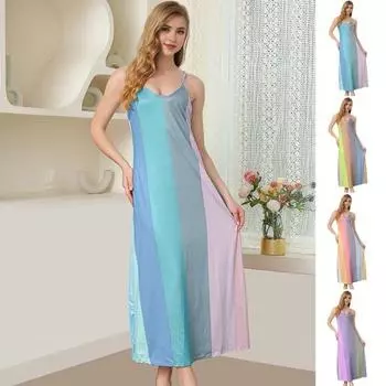 Летнее женское платье-комбинация с v-образным вырезом и цветными блоками в стиле пэчворк, с открытой спиной и без рукавов, облегающее платье трапециевидной формы, пляжная домашняя одежда макси XL фиолетовый